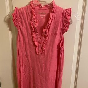 Lilly Pulitzer hot pink tank with ruffles. size Medium